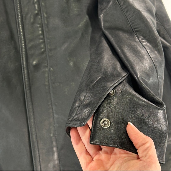 Kenneth Cole Leather Jacket Broken In Black Genuine Leather XL - Picture 4 of 14